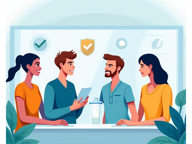 Illustration of a diverse group of health coaches and community members interacting in a moderated online forum.